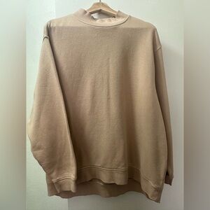 H&M Tan Crewneck Sweater Soft Cotton Blend